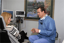 Dr. Glover with Patient
